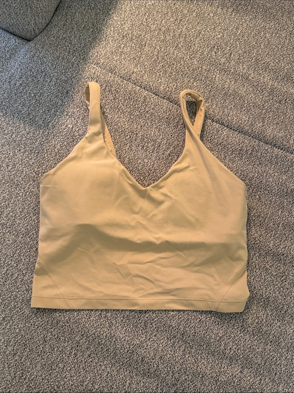 lululemon athletica V-Neck Seamless Tank in Beige